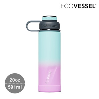 ECOVESSEL Boulder 真空保溫瓶 20oz (591ml)｜水藍-粉紅漸層VW