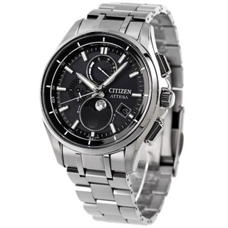 CITIZEN BY1001-66E 星辰錶 手錶 41.5mm ATTESA 光動能 月相 電波 鈦金屬 黑色面盤