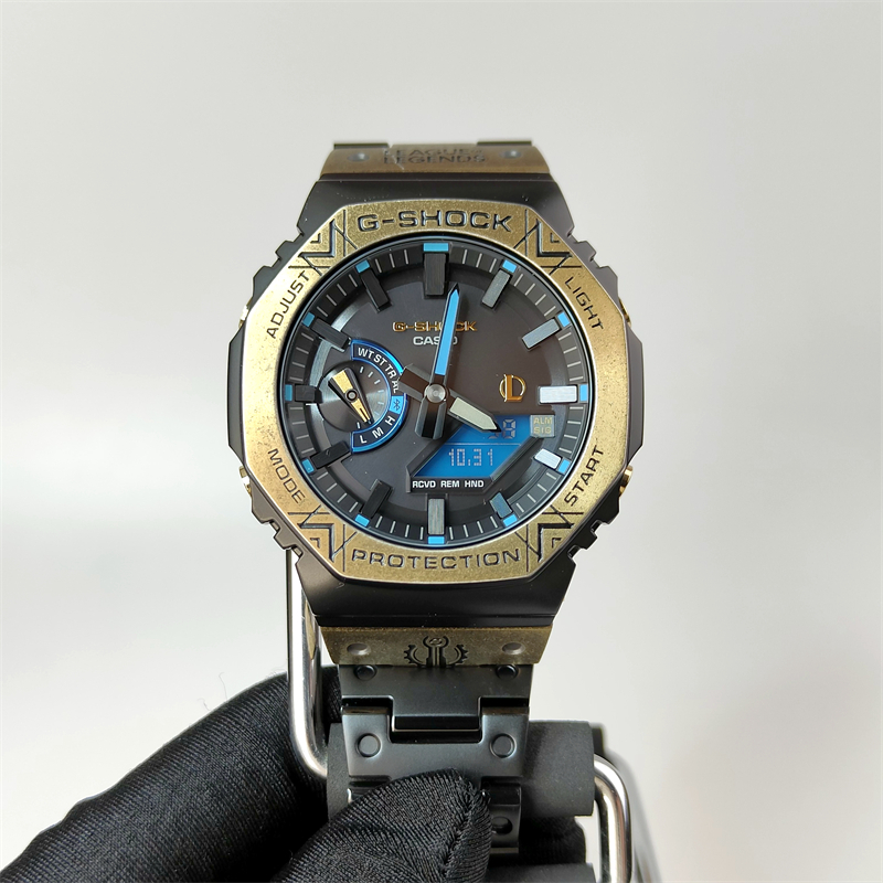 Casio卡西歐 G-shock系列雙顯式英雄聯盟合作款太陽能男士時尚運動手錶GM-B2100LL-1A