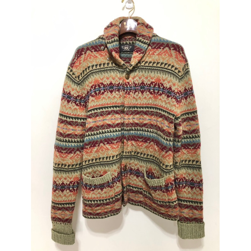 RRL shawl collar 翻領針織衫 尺寸L九成新美品 Double RL