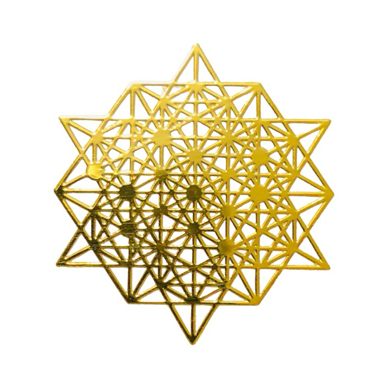 64面體 3cm 神聖幾何金屬貼片 銅合金 能量符號 冥想 磁場 靈性提升轉化 奧剛 金字塔 材料 居家佈置