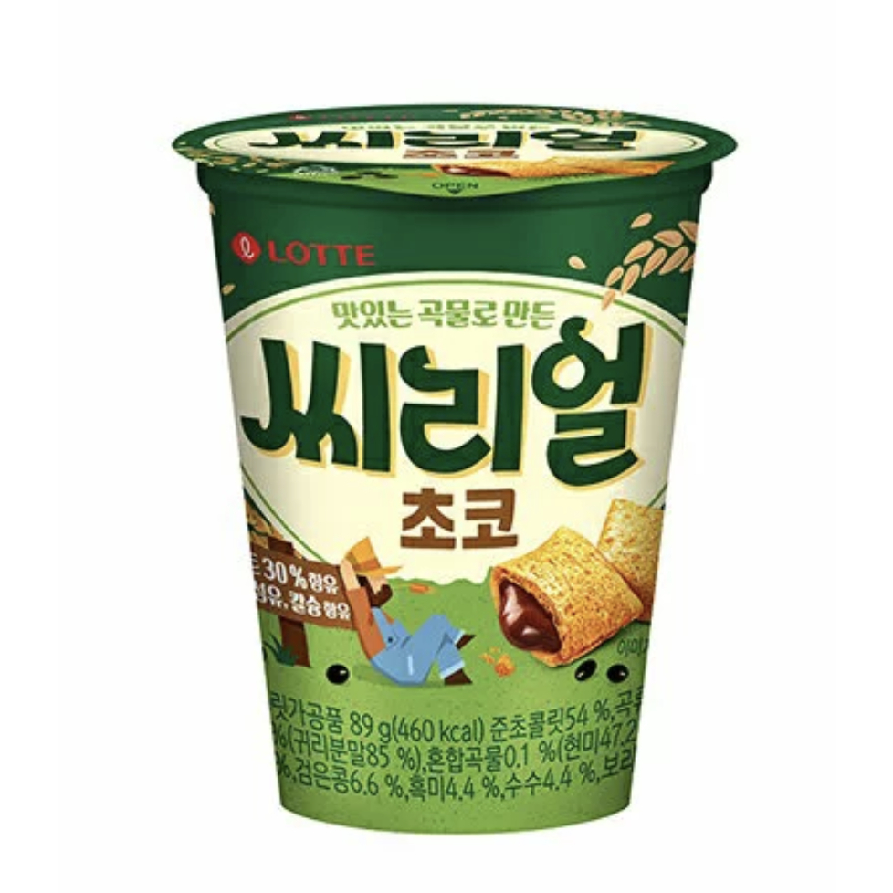 【即期特價】韓國 樂天穀物口袋餅乾杯(巧克力) 89g 效期：2024/06/28