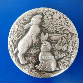 售5899元～澳洲兔年仿古銀幣2盎司，兔年銀幣，仿古銀幣，銀幣，錢幣，紀念幣，幣~澳洲兔年銀幣二盎司