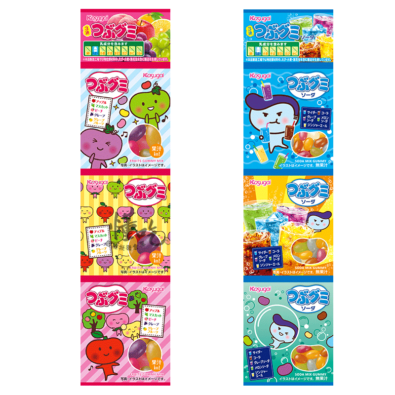 春日井 軟糖 汽水風味 水果風味 三連包 42g【零食圈】QQ糖 雷根糖 日本糖果