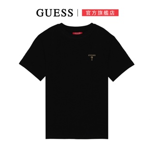 【GUESS】金色浮體LOGO短袖T恤 素T-兩色可選