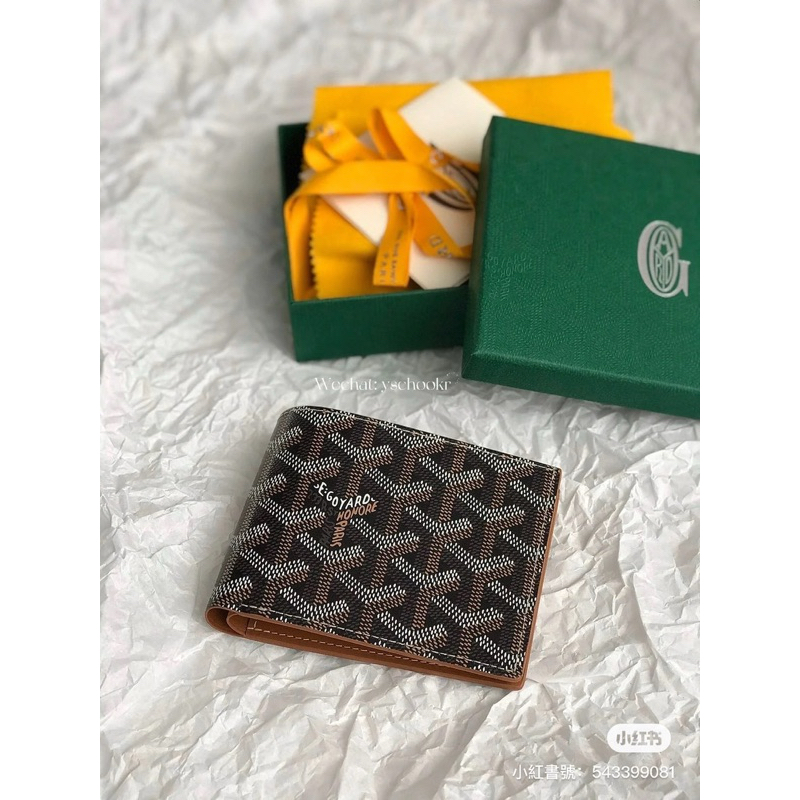 在台現貨👛💛34800 Goyard 8卡男士短夾 兩折短夾 黑棕