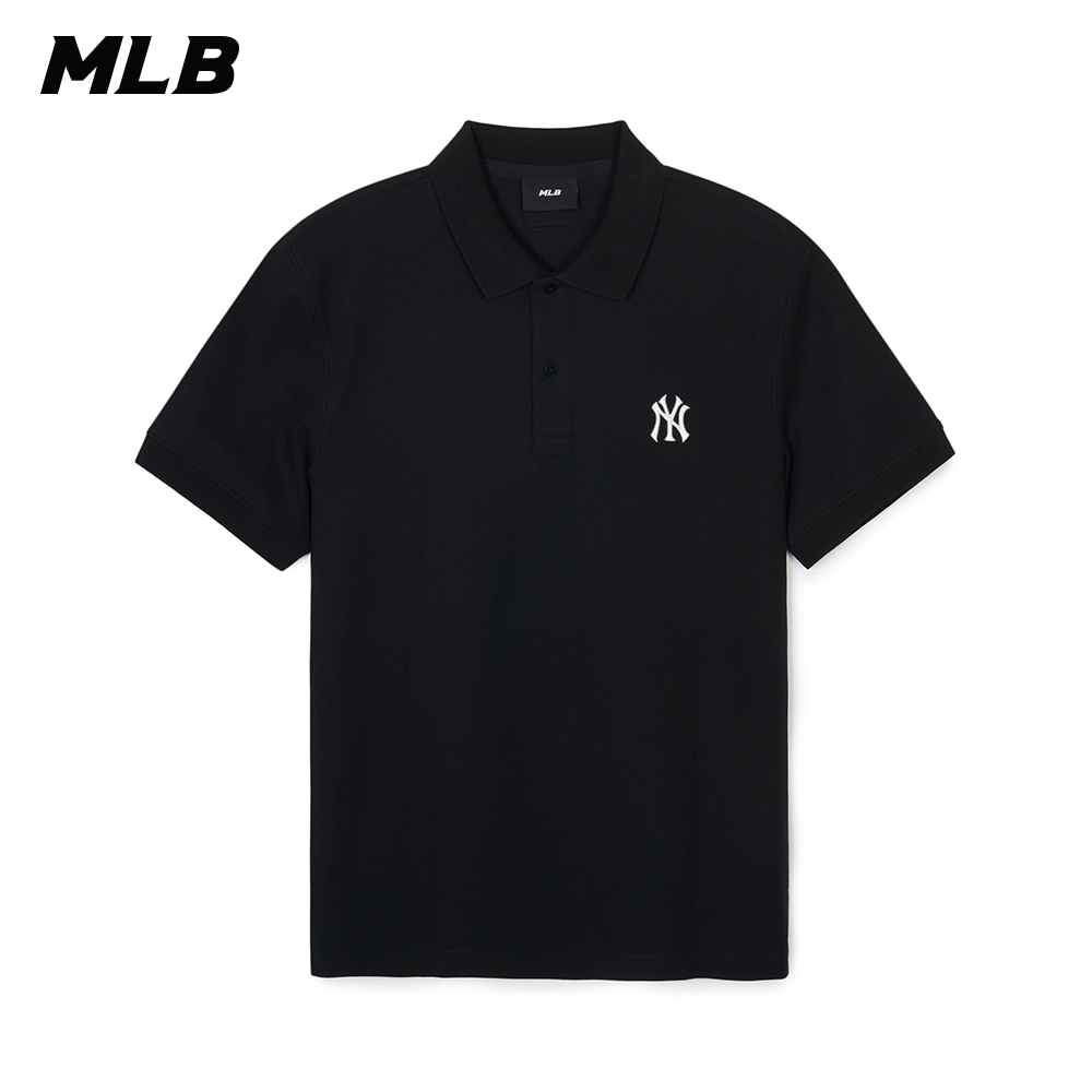 MLB 男女款 涼感速乾短袖Polo衫 紐約洋基隊 (3APQB0143-50BKS)【官方旗艦店】