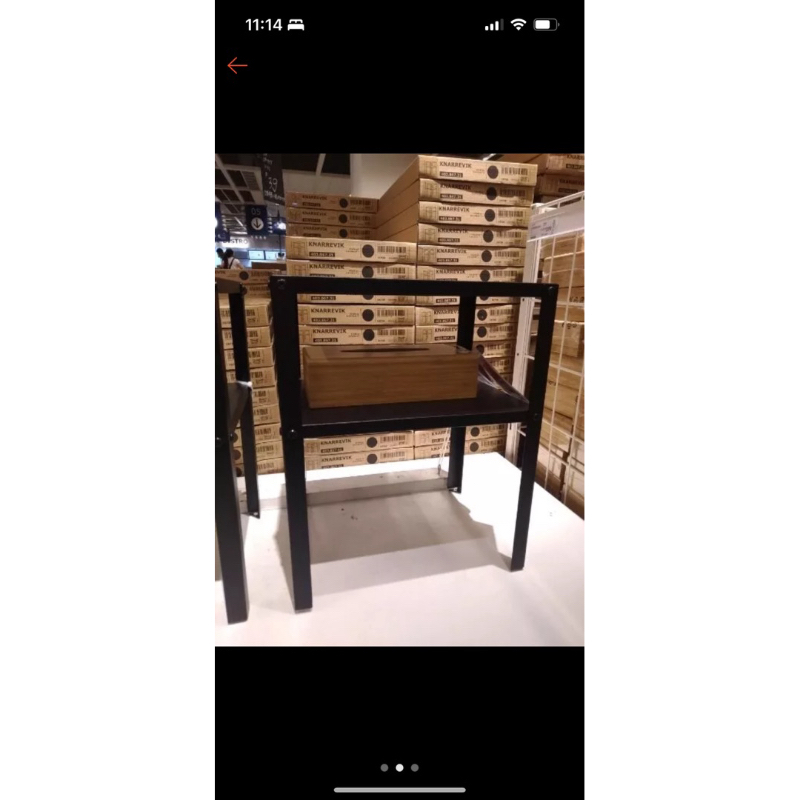 IKEA 黑色質感床頭方桌（二手）
