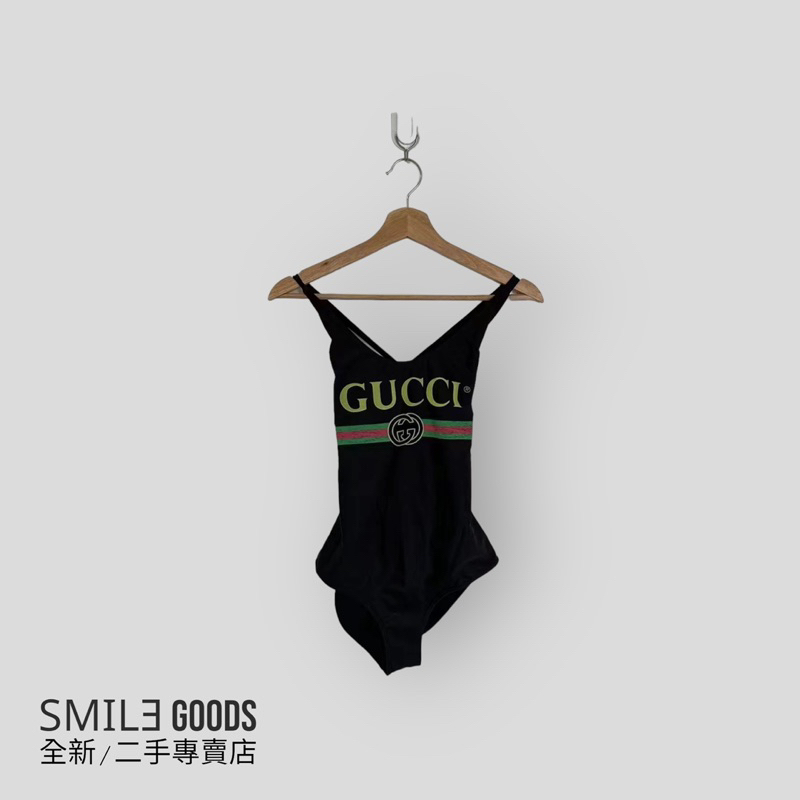 [SMILE] Gucci 黑色腰帶logo泳衣