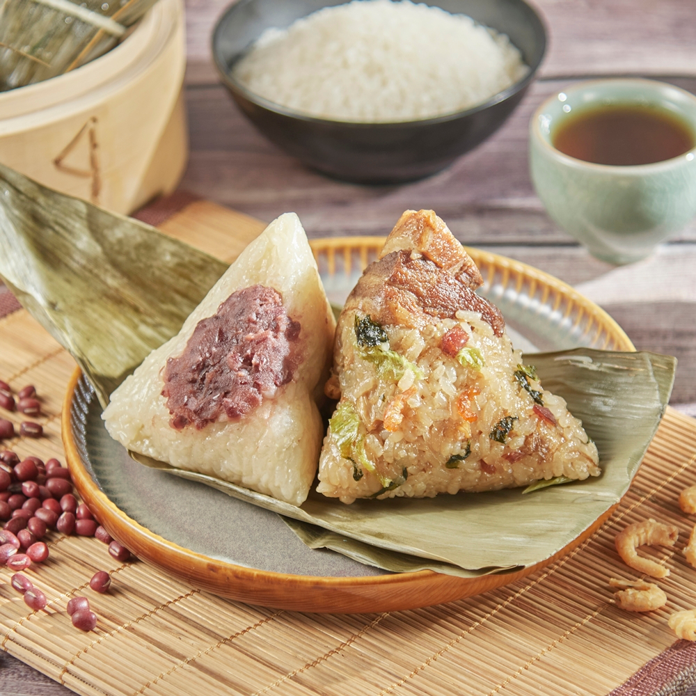 紅豆食府-綜合雙享粽禮盒 (上海菜飯鮮肉粽180g*2+豆沙粽150g*2)
