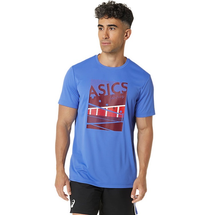 Asics 2024 T恤 2041A284-403 寶石藍 法網款 [運動上衣] 【偉勁國際體育】