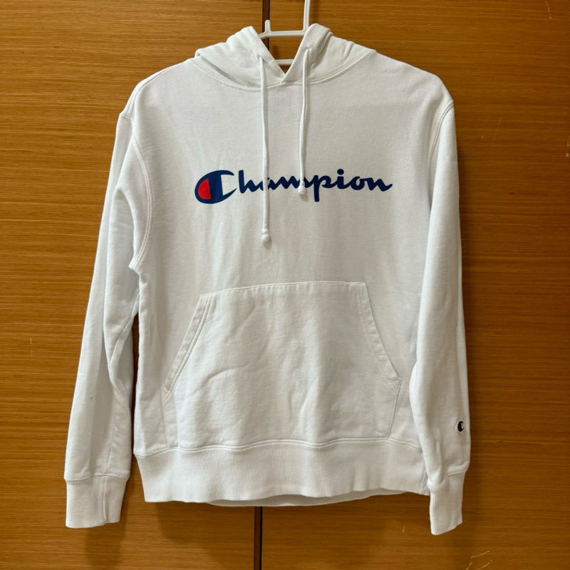 [Champion] 白色 LOGO 帽T 二手