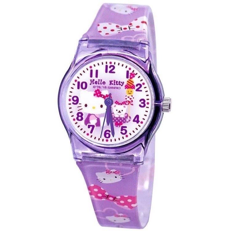HELLO KITTY凱蒂貓泰迪熊浪滿紫繽紛俏皮可愛兒童手錶 卡通手錶 兒童膠錶  手飾 飾品 [現貨]