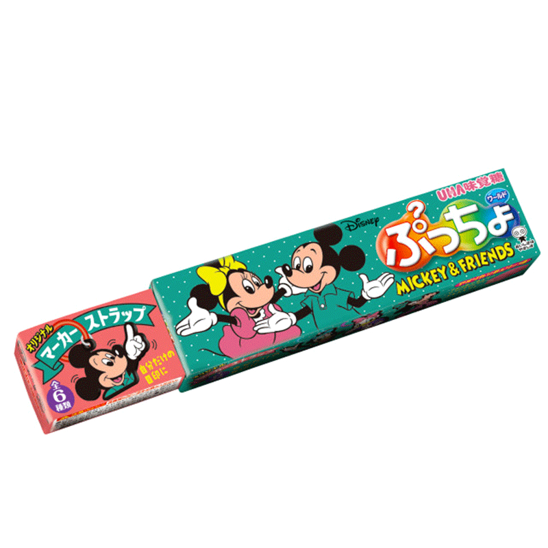 UHA味覺糖 迪士尼條糖 櫻桃口味 50g【蘇珊小姐】日本糖果 小玩具標註膠帶