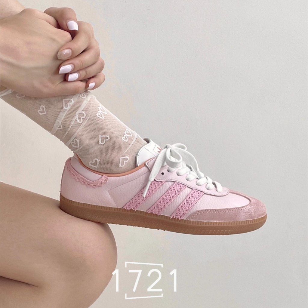 1721· Adidas Originals Samba OG 甜心芭比 蕾絲 芭蕾風 德訓鞋 白粉 IG5932