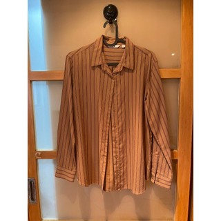 Uniqlo條紋卡其襯衫m號