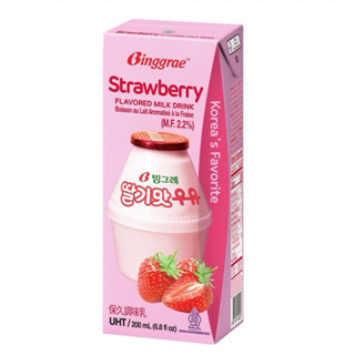 全新現貨 韓國 Binggrae草莓牛奶 保久調味乳 200ml Costco