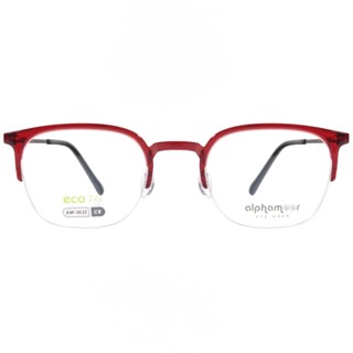 alphameer 光學眼鏡 am3632 c8 slim系列 眉型半框 - 金橘眼鏡