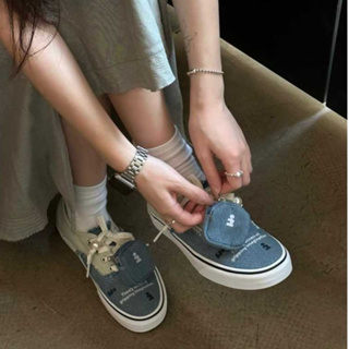 【LittleSeoul】韓國代購 Tagi. x Vans Authentic Frayed 珍珠 丹寧 口袋 帆布鞋