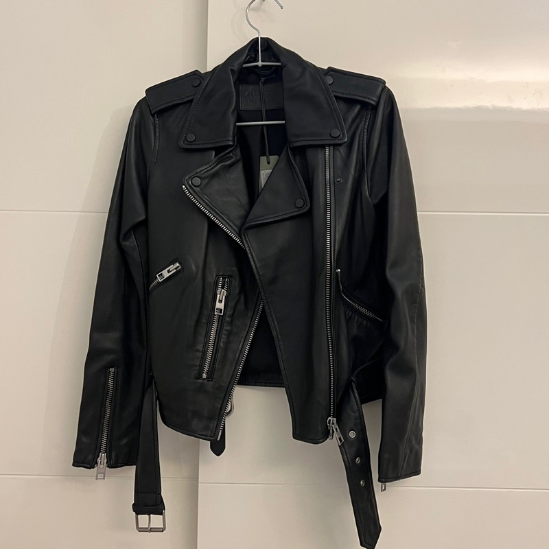 全新未拆吊牌 Allsaints 皮衣 黑色6號 Balfern biker 羊皮 騎士皮衣