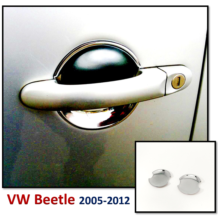 圓夢工廠 VW 福斯 Beetle 金龜車 2代 2005~2012 改裝 鍍鉻銀 車門防刮門碗 把手內襯保護貼片