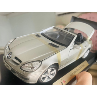 1:18 benz SLK 銀色/敞篷跑車 maisto早期絕版1/18合金模型 #全可開 敞篷不可作動 盒裝完整