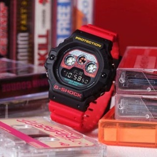 []錶子$行頭[] CASIO 卡西歐 G-SHOCK 復古錄音帶系列手錶 - 紅色 (DW-5900MT-1A4)