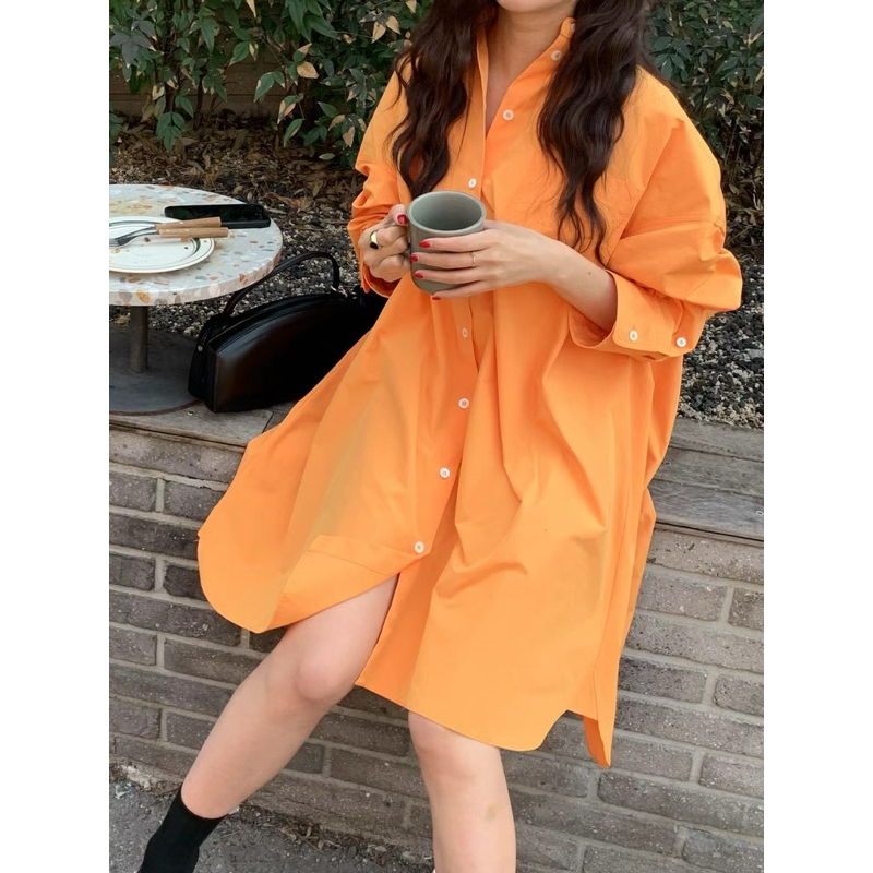 Miss W💋正韓服飾 🔥高單設計師品牌 男友風寬鬆長版襯衫 洋裝 連衣裙 -T2404