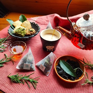 自然農法香草紅茶-檸檬馬鞭草-日月潭紅茶-手作茶包-檸檬馬鞭草紅茶-禮盒或自用