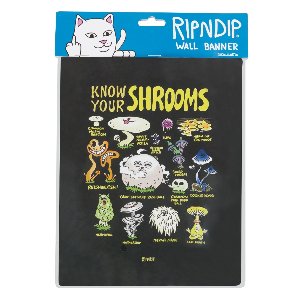 Nevermind.INC RIPNDIP RNDSPR24270 KNOW UR SHROOMS BANNER 掛布