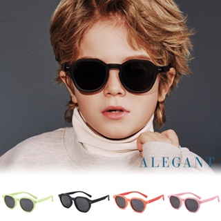 ALEGANT休閒時尚兒童專用輕量矽膠彈性太陽眼鏡│UV400偏光墨鏡
