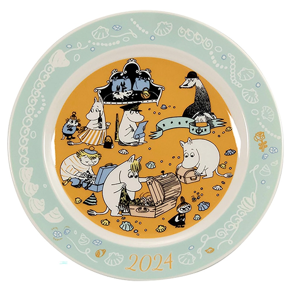 日本山加 YAMAKA 日本製 Moomin 嚕嚕米 2024年紀念款 陶瓷餐盤 20cm 尋找寶物 SJ12694