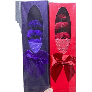 生活用品 康乃馨香皂花禮盒 隨機出貨 康乃馨 玫瑰花禮盒 模擬玫瑰香皂花 禮品花束創意禮物 母親節 康乃馨 婚禮小物