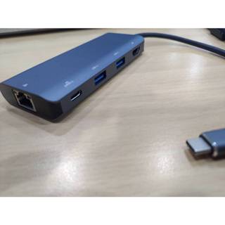 USB-C 5in1 HUB Type-Cto RJ45+HDMI+ USB 3.1*2+PD 轉接器