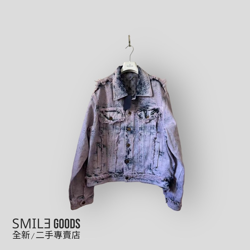 [SMILE] Lv Louis Vuitton 紫色糜爛破壞滿印logo牛仔夾克 外套