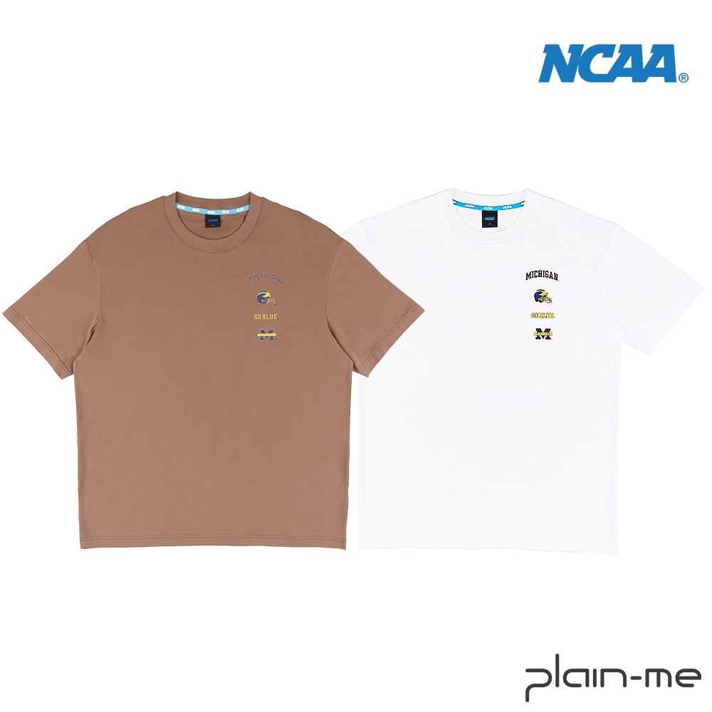 【plain-me】NCAA 微落肩密西根印花T NCAA0146-241 <男女款 T恤 短袖上衣>