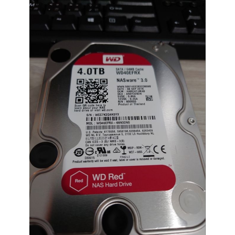 WD紅標 4TB 3.5吋 『NAS專用硬碟』 (WD40EFRX)  二手良品  過保