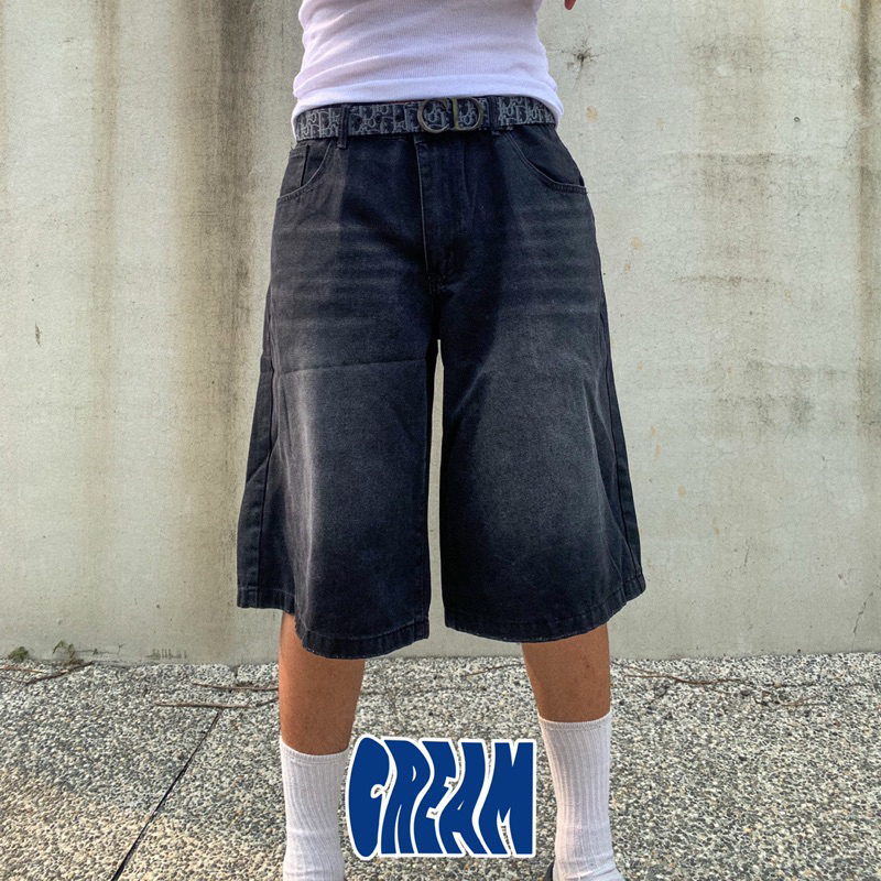 【 𝐂𝐑𝐄𝐀𝐌.𝐋𝐀𝐁 】精選褲款 MSTR-033 西海岸 Chicano 牛仔丹寧八分褲 美式街頭 嘻哈 寬鬆