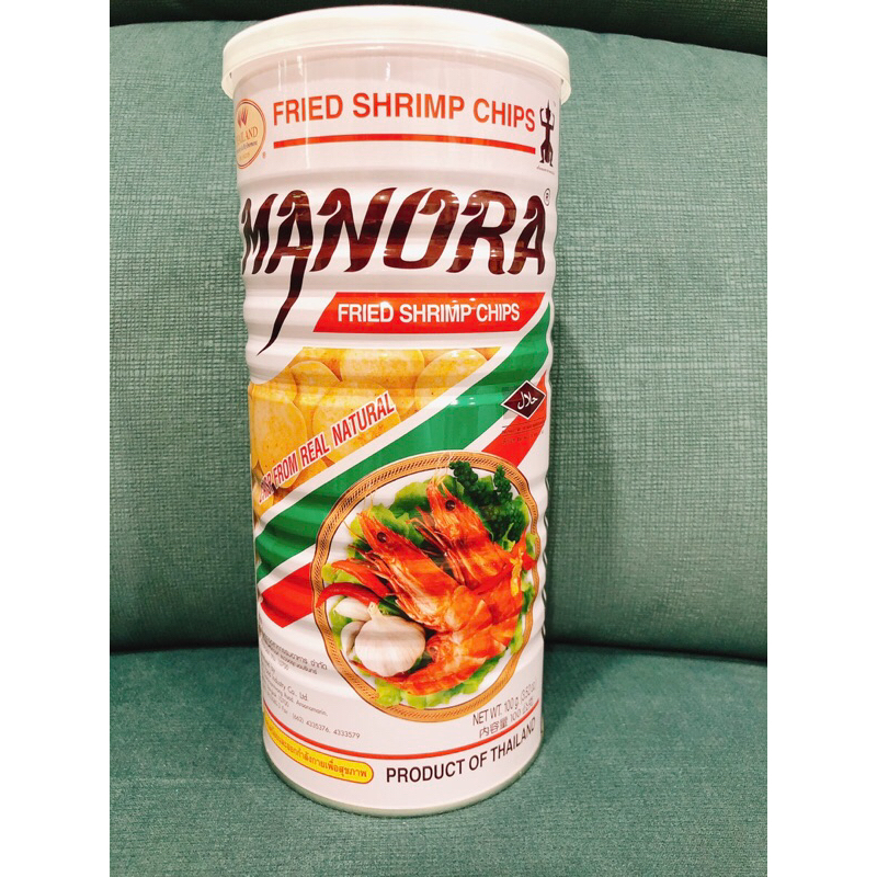 泰國 瑪麗亞努拉 蝦片 罐裝100g 東南亞零食 MANORA
