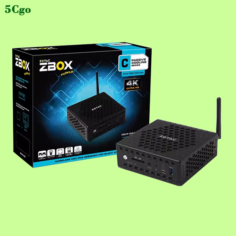 5Cgo.ZOTAC/索泰 ZBOX CI325 N3160四核雙網口家用娛樂迷你桌上型電腦無風扇工控小主機支持Win7