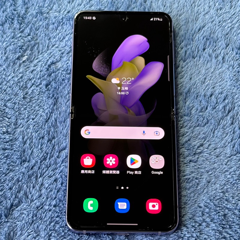 SAMSUNG Z flip4 128G 紫 功能正常 二手 6.7吋 zflip4 三星 折疊 背蓋螢幕細微刮傷 台中