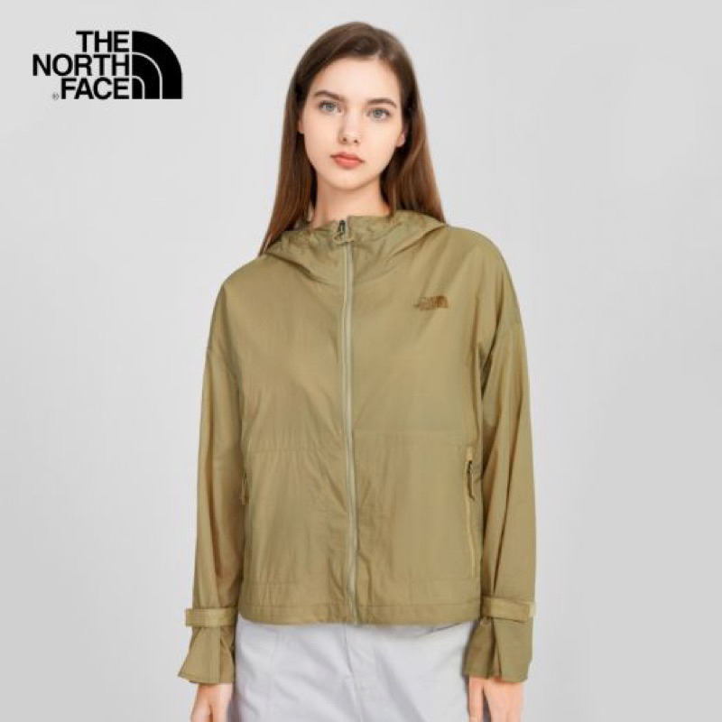 The north face 女 防曬外套 沙色 薄外套 袖口剪裁設計款