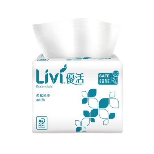 金盛世 LIVI 優活 單抽式 紙巾 柔拭紙巾 300抽 原生紙漿 天然無添加 即抽即用 生活好便利 (振興日用小舖)