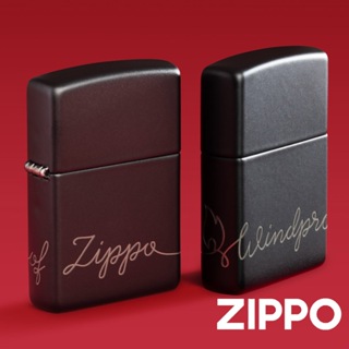 ZIPPO Zippo Windproof草寫防風打火機 48979 黑色霧面 雷射 360° 設計 終身保固