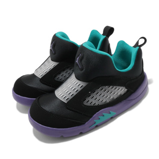 Nike Jordan 5 Retro 童鞋 襪套 喬丹 舒適 小童 五代 穿搭 黑 紫 CK1228007
