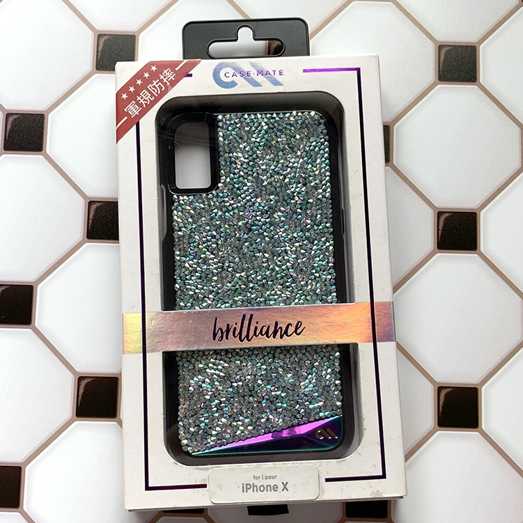 Case Mate iPhone X/Xs Brilliance 時尚水鑽雙層防摔手機保護殼_彩虹「外盒不良福利品」