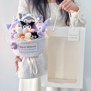 🌹唯一限定🌹卡通毛絨娃娃花束 玩偶花束 美樂蒂 庫洛米 大耳狗 布丁狗 生日禮物 書桌擺件 可愛裝飾花束