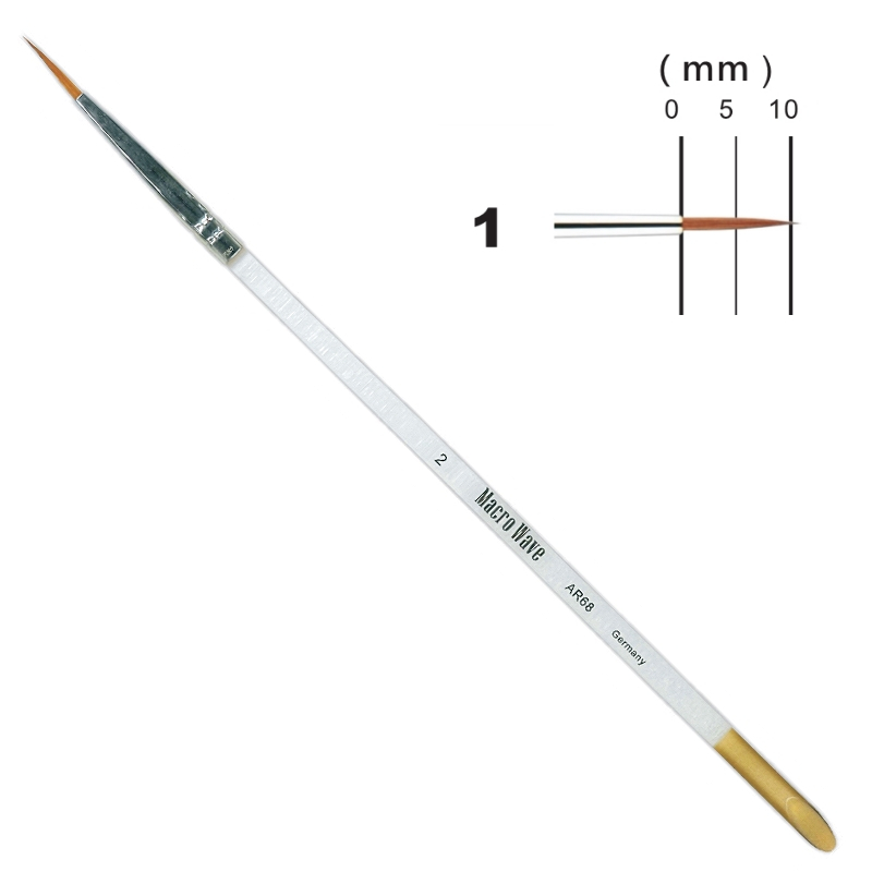 AR6801 馬可威Macro Wave水晶桿尼龍圭筆(圓頭)-廣告顏料、水彩畫、美甲彩繪、壓克力顏料
