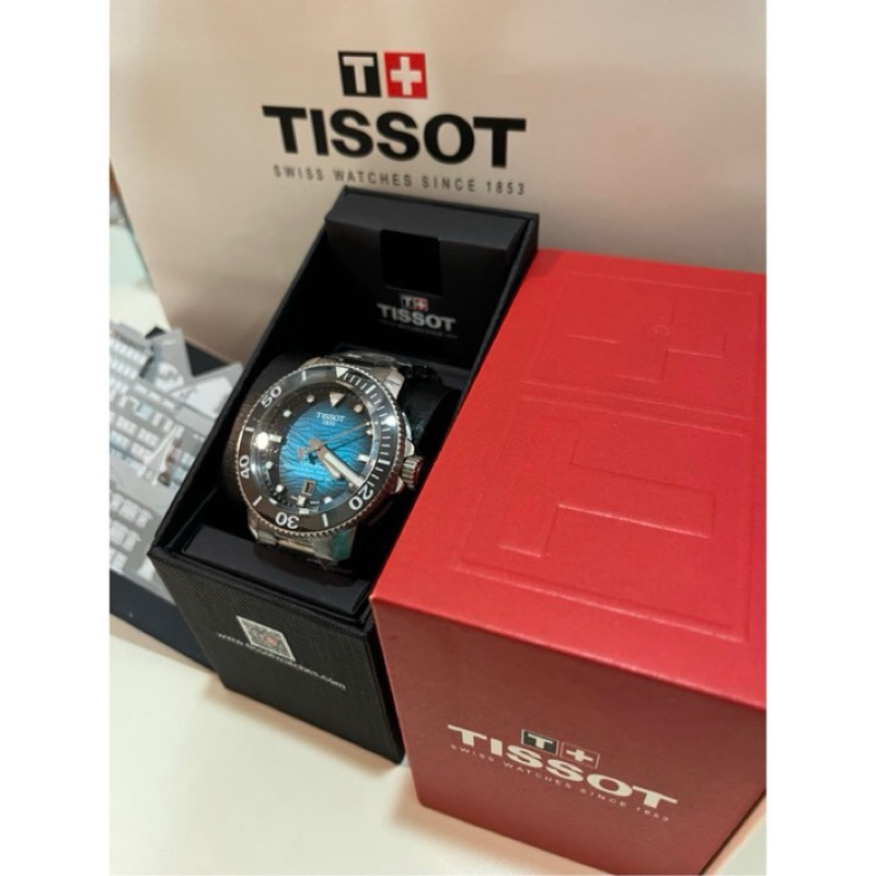 Tissot seastar 2000 湖水綠 鋼錶帶款 機械錶 現貨一隻 當天出貨🔥