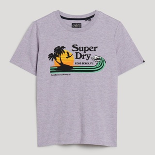 【Superdry】女裝 短袖T恤 Outdoor Stripe Relaxed 紫羅蘭